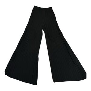 ZARA woman pleated flare wide leg black pants